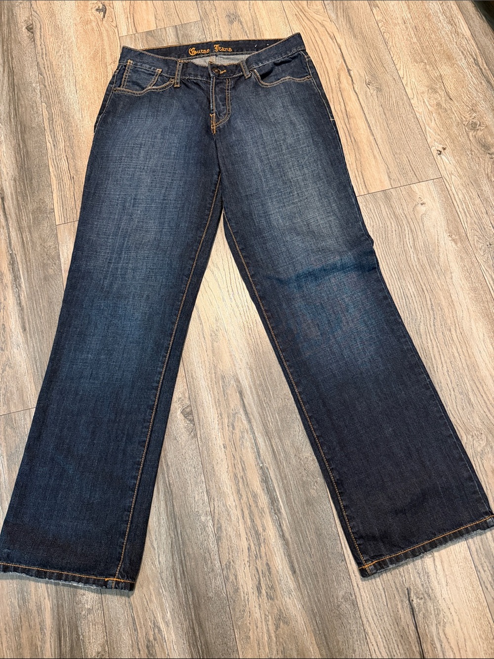 Guess Men's Dark Blue Bootcut Jeans